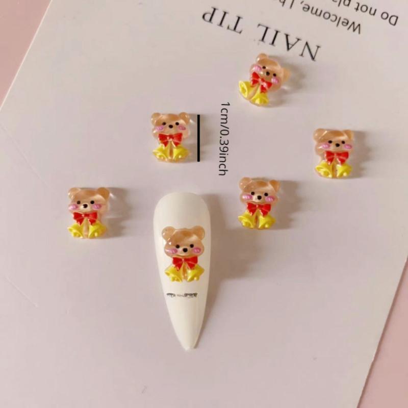 50pcs Resin Mini Cartoon Christmas Animal Flat Back Manicure Parts