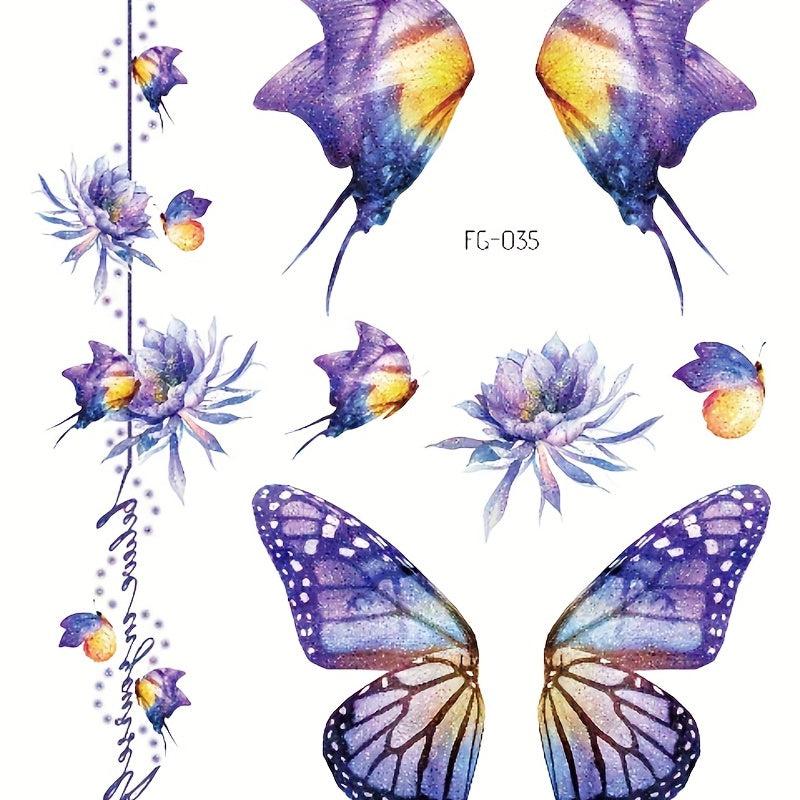 12pcs Glitter Powder Butterfly Eye Patch Female Makeup Tattoo Patch