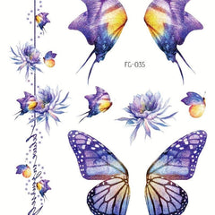 12pcs Glitter Powder Butterfly Eye Patch Female Makeup Tattoo Patch