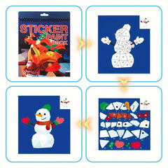 Christmas Theme Sticker Book with Number Sticker Paint Books