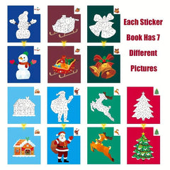 Christmas Theme Sticker Book with Number Sticker Paint Books