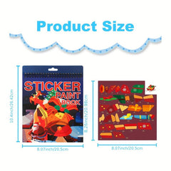 Christmas Theme Sticker Book with Number Sticker Paint Books