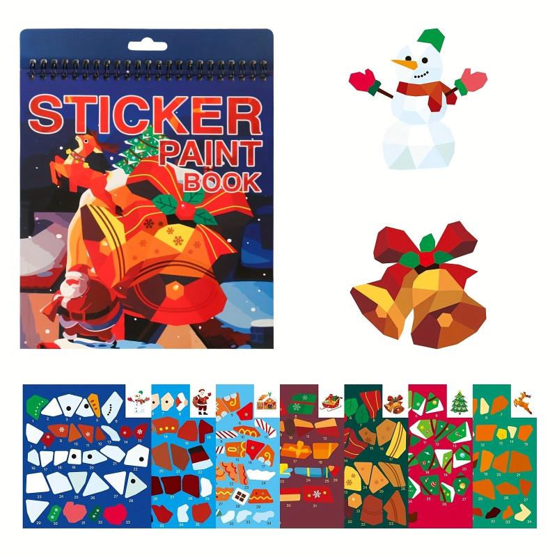 Christmas Theme Sticker Book with Number Sticker Paint Books