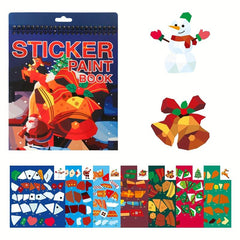Christmas Theme Sticker Book with Number Sticker Paint Books