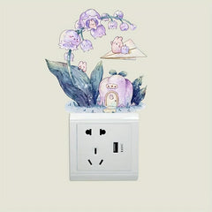 1pc Little Rabbit Flower House Switch Decorative Sticker