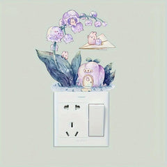 1pc Little Rabbit Flower House Switch Decorative Sticker
