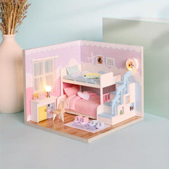 Children's Wooden Cabin Puzzle DIY Assembly Model