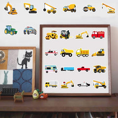 50 Pcs Construction Vehicles Stickers Waterproof Engineering Vehicles Sticker