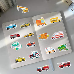 50 Pcs Construction Vehicles Stickers Waterproof Engineering Vehicles Sticker