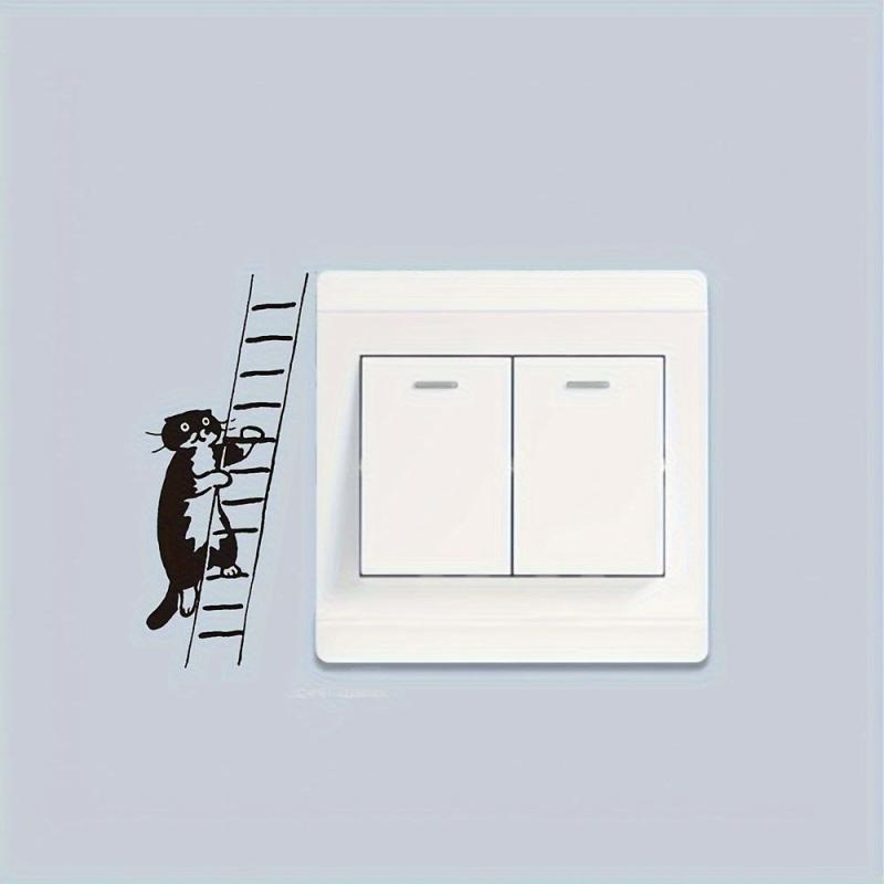 Climbing Cat Switch Decorative Self Adhesive Sticker