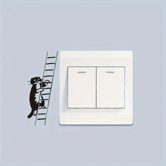 Climbing Cat Switch Decorative Self Adhesive Sticker