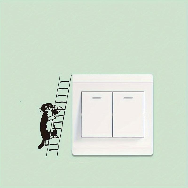 Climbing Cat Switch Decorative Self Adhesive Sticker