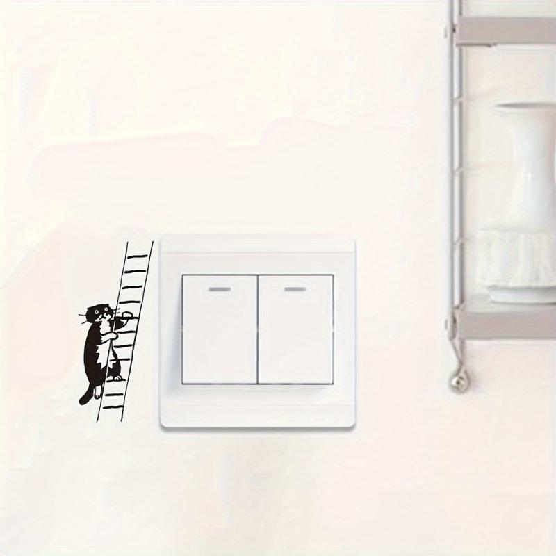 Climbing Cat Switch Decorative Self Adhesive Sticker