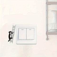 Climbing Cat Switch Decorative Self Adhesive Sticker