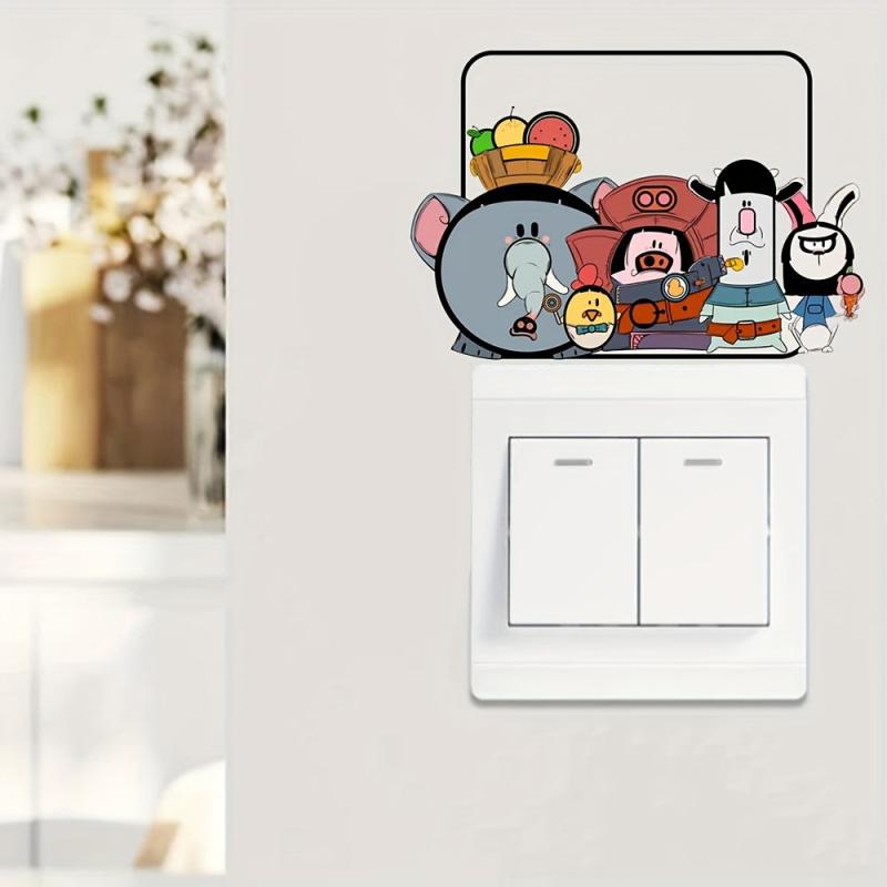 1pc Small Animal Switch Decorative Plastic Self adhesive Sticker