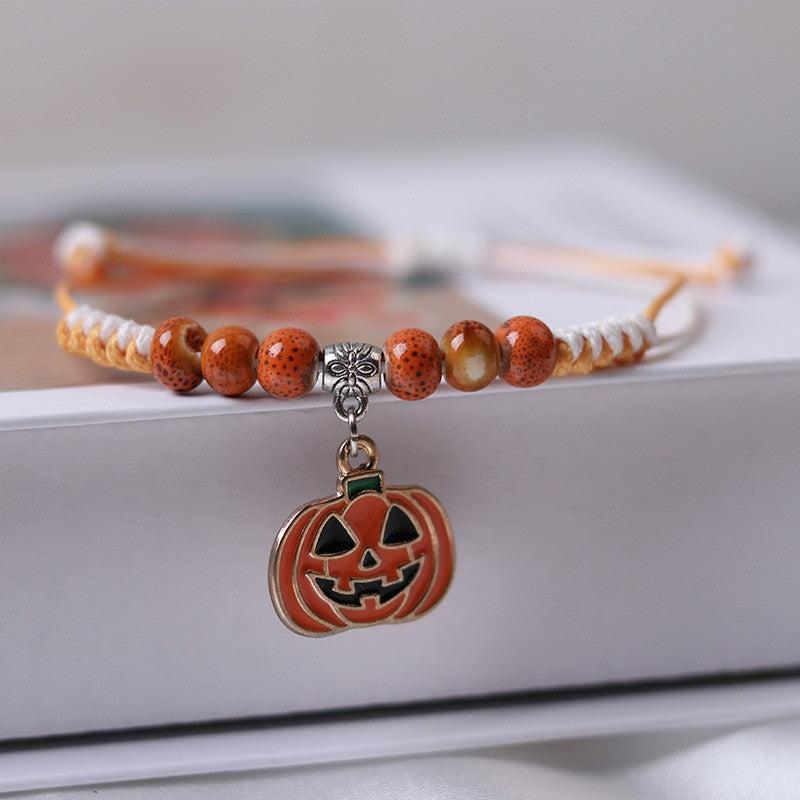 Halloween Pumpkin Bracelet Woven Ceramic Jewelry