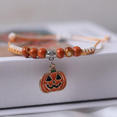 Halloween Pumpkin Bracelet Woven Ceramic Jewelry