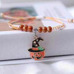 Halloween Pumpkin Bracelet Woven Ceramic Jewelry