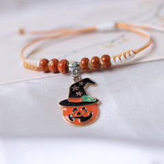 Halloween Pumpkin Bracelet Woven Ceramic Jewelry