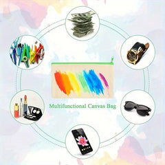 DIY Cloth Pencil Cases Set with Colored Pencils and Drawing Templates
