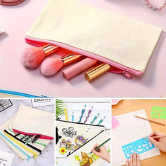 DIY Cloth Pencil Cases Set with Colored Pencils and Drawing Templates