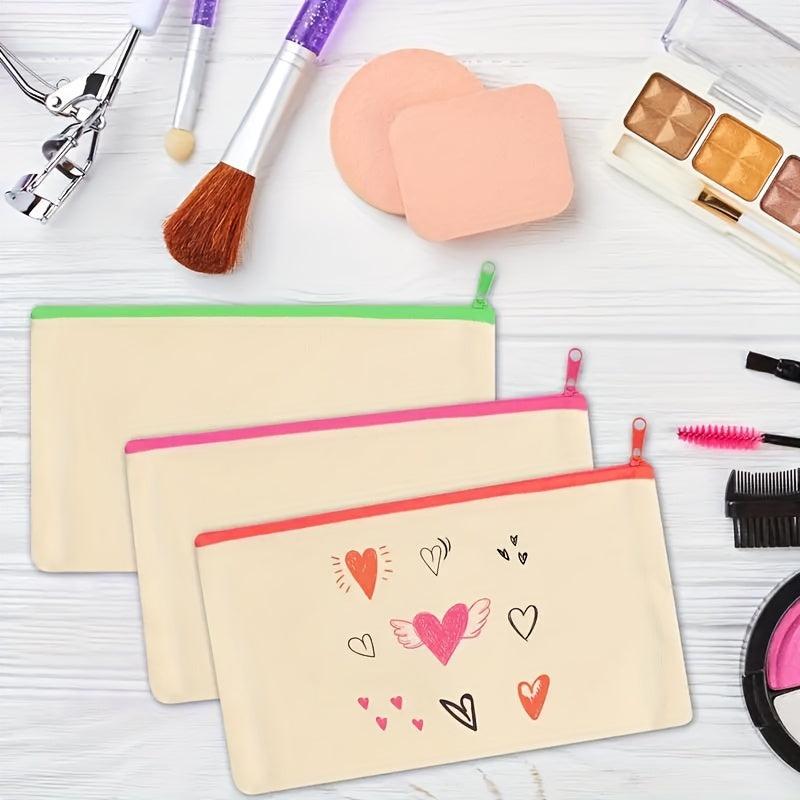 DIY Cloth Pencil Cases Set with Colored Pencils and Drawing Templates