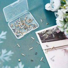10pcs Stainless Steel Earring Posts with Rings for DIY Jewelry