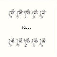 10pcs Stainless Steel Earring Posts with Rings for DIY Jewelry
