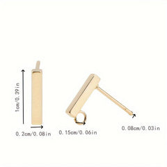 10pcs Stainless Steel Earring Posts with Rings for DIY Jewelry