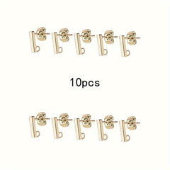 10pcs Stainless Steel Earring Posts with Rings for DIY Jewelry