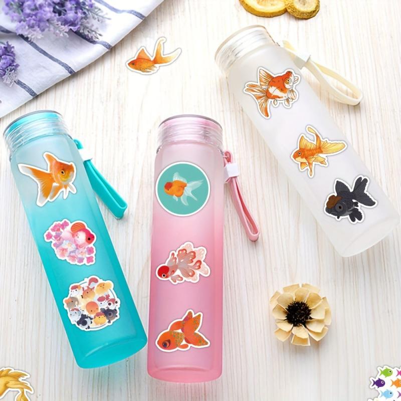 50pcs Cartoon Goldfish Waterproof Stickers For Laptop Water Bottle Luggage