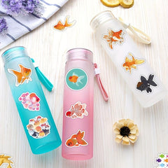 50pcs Cartoon Goldfish Waterproof Stickers For Laptop Water Bottle Luggage