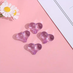 Multicolor 3D Love Heart Fart Peach DIY Beads For Jewelry Making Christmas Gift