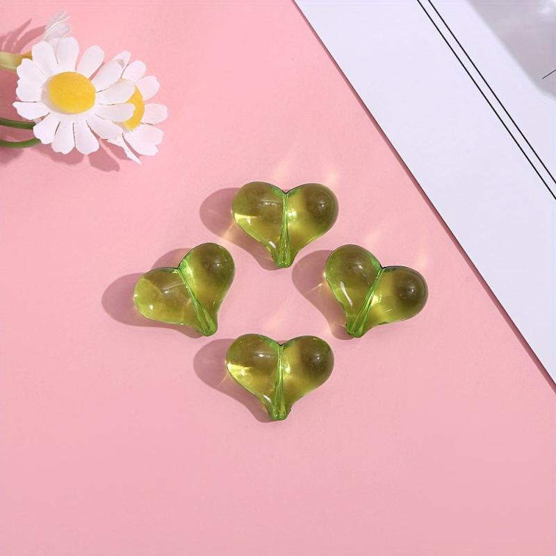 Multicolor 3D Love Heart Fart Peach DIY Beads For Jewelry Making Christmas Gift