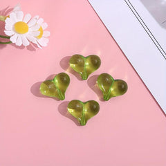 Multicolor 3D Love Heart Fart Peach DIY Beads For Jewelry Making Christmas Gift