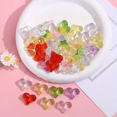 Multicolor 3D Love Heart Fart Peach DIY Beads For Jewelry Making Christmas Gift