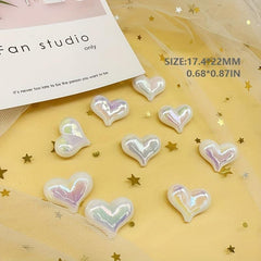 Multicolor 3D Love Heart Fart Peach DIY Beads For Jewelry Making Christmas Gift