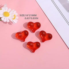 Multicolor 3D Love Heart Fart Peach DIY Beads For Jewelry Making Christmas Gift