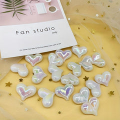 Multicolor 3D Love Heart Fart Peach DIY Beads For Jewelry Making Christmas Gift