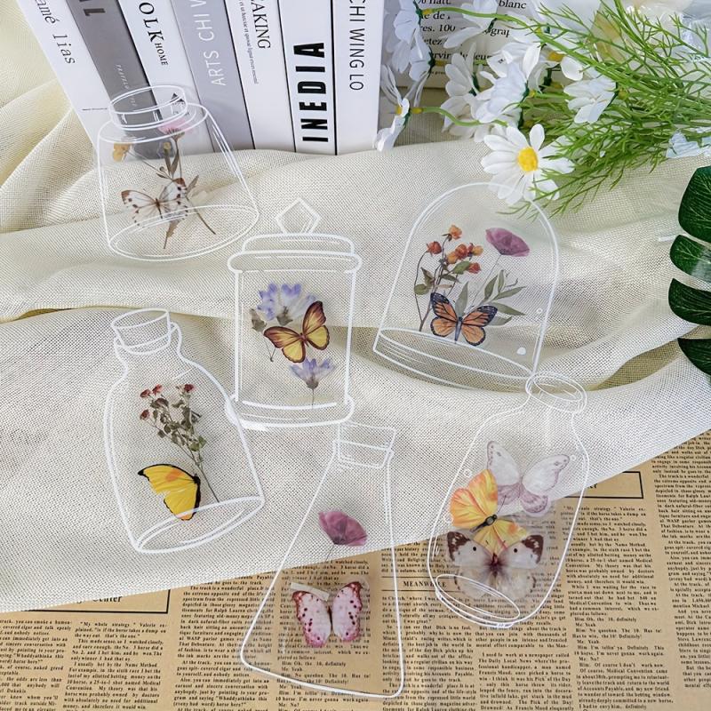 18pcs Transparent Utensil Stickers Pack Waterproof PET Journal Decoration