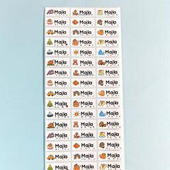 Custom Cartoon Name Stickers Waterproof Personalized Tags - 60-240pcs