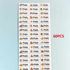 Custom Cartoon Name Stickers Waterproof Personalized Tags - 60-240pcs