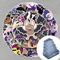 50pcs Bat Cartoon Animal Sticker Halloween Horror Decoration