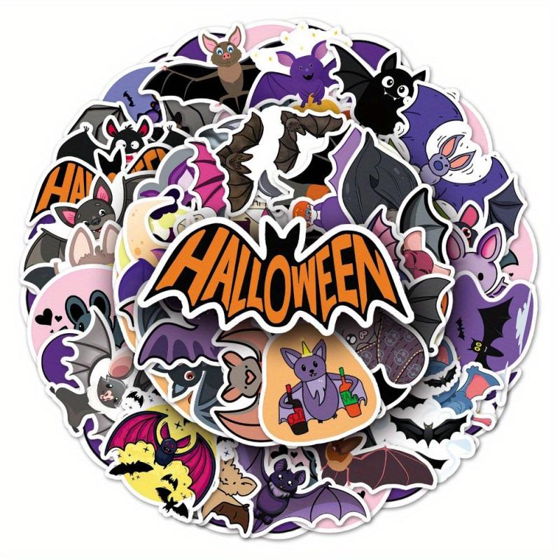 50pcs Bat Cartoon Animal Sticker Halloween Horror Decoration