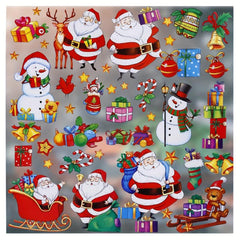 9 Sheets Christmas Window Adsorption Santa Claus Stickers