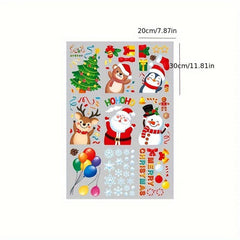 9 Sheets Christmas Window Adsorption Santa Claus Stickers