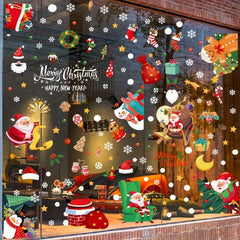 9 Sheets Christmas Window Adsorption Santa Claus Stickers