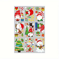 9 Sheets Christmas Window Adsorption Santa Claus Stickers
