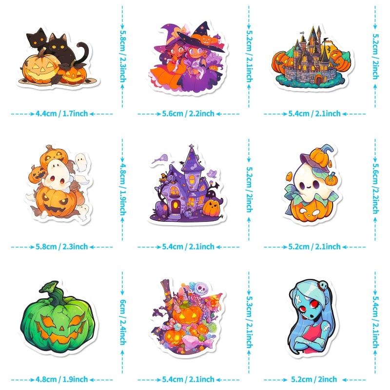 10pcs Halloween Stickers Pumpkin Lamp Spider Ghost Window Decoration
