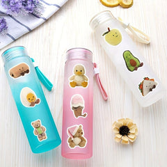 50pcs Plush Toy Stickers Cute Animal Waterproof Stickers for Water Bottle